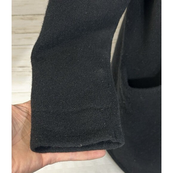 Jenni Kayne Wool Yak Knit Open Front Sweater Coat Cardigan POCKETS Black SMALL - Picture 4 of 14